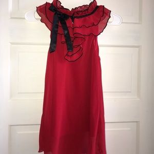 Red Ruffle Blouse